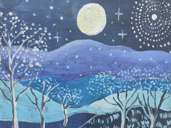 CreArt: Il·lustrem l'hivern. Pintem amb acrílic sobre tela.