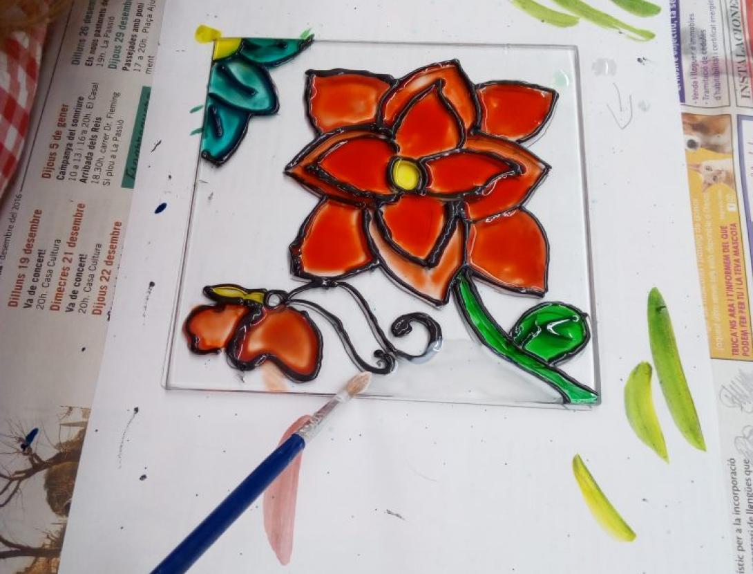 L' atelier de l'artista. El vitrall