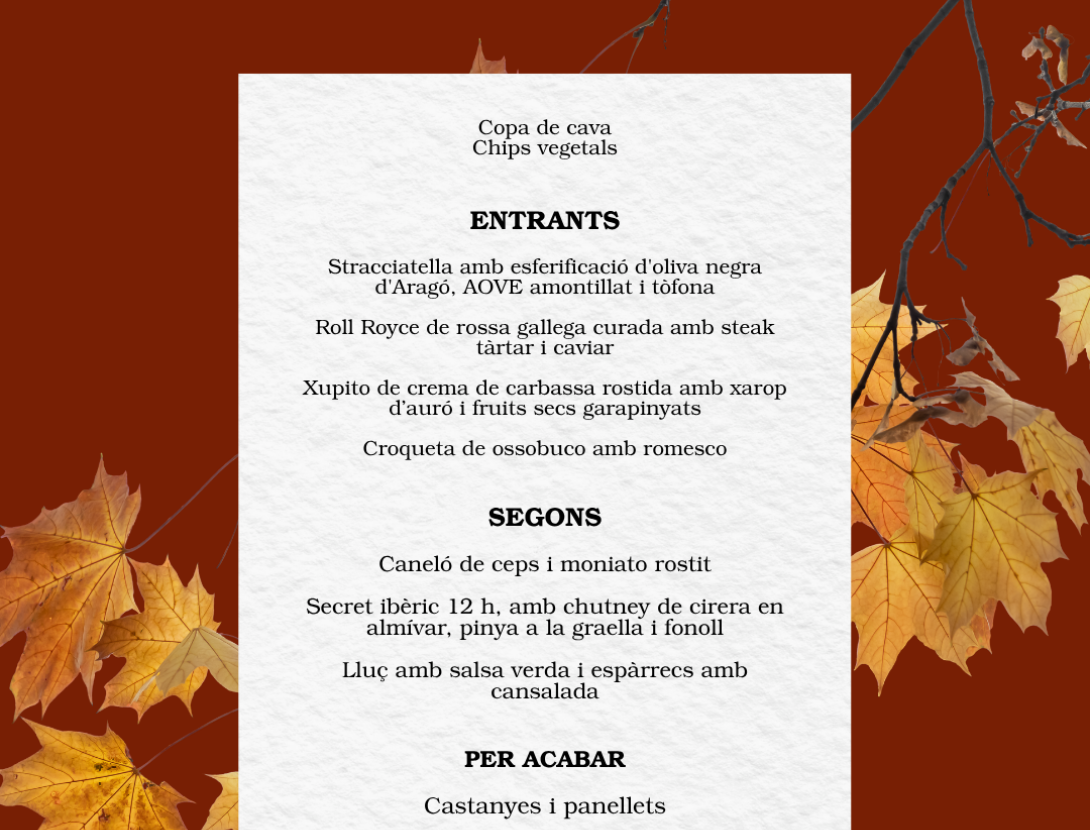 Menú de castanyada